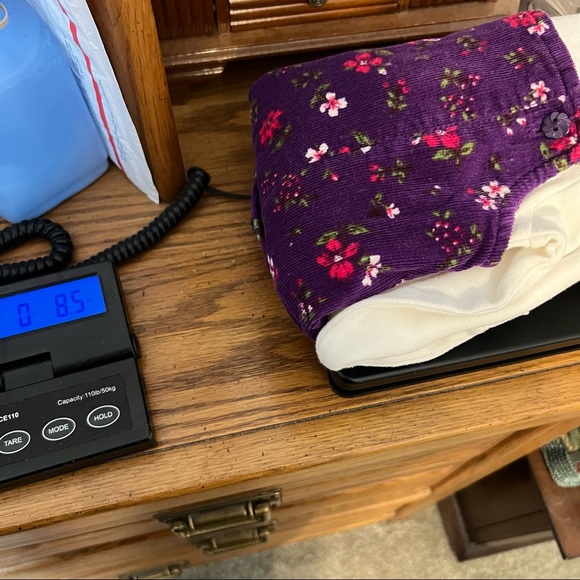 Vintage Corduroy Jumper Dress Floral Print white one piece bodysuit included 3t - Picture 10 of 10